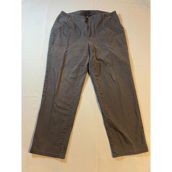 Just My Size JMS Pants Womens Size 1X/16W Brown Pull On Straight Leg Ankle - Picture 1 of 4